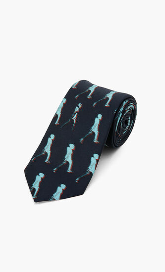 Man Print Narrow Tie