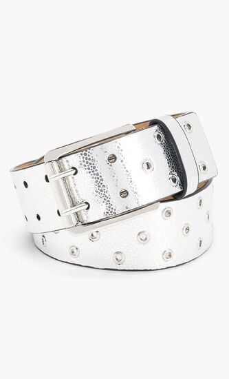 45MM LEATHER BELT WITH MINI GROMMETS