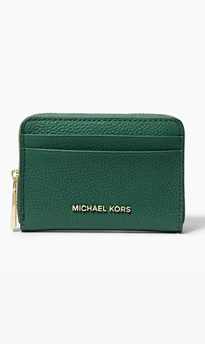 Jet Set Small Pebbled Leather Zip-Around Card Case