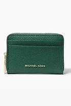 Jet Set Small Pebbled Leather Zip-Around Card Case