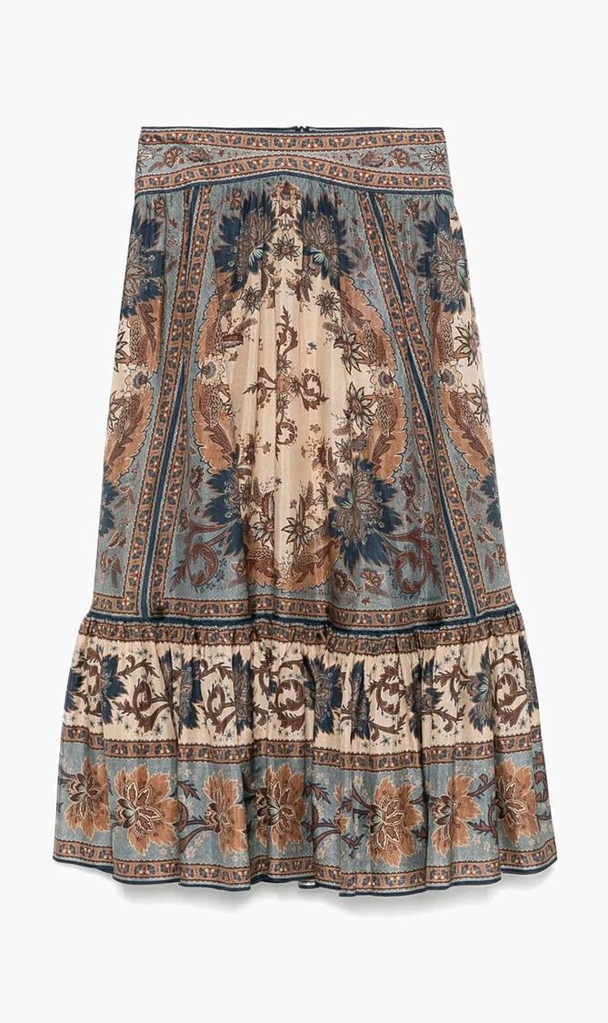 ASCENSION TIERED MIDI SKIRT