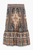 ASCENSION TIERED MIDI SKIRT