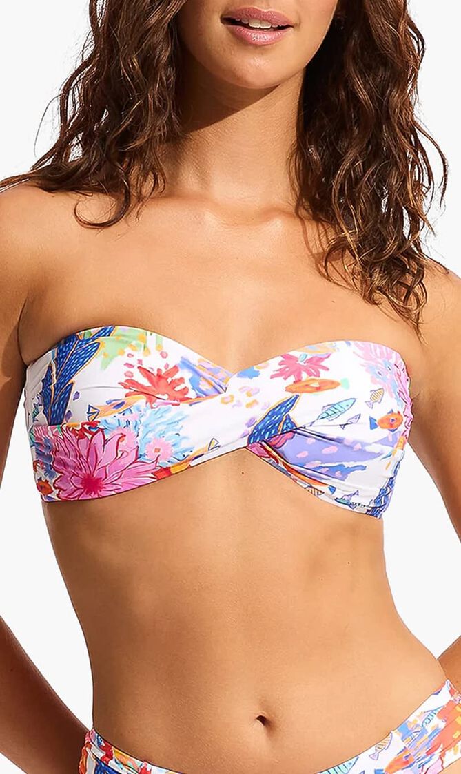 Under The Sea Twist Bandeau Bikini Top