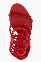 CHANDELIER RED SATIN L SIAM STRASS