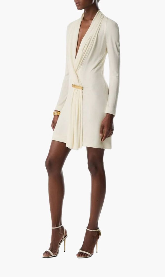 V-Neck Long Sleeve Cocktail Dress