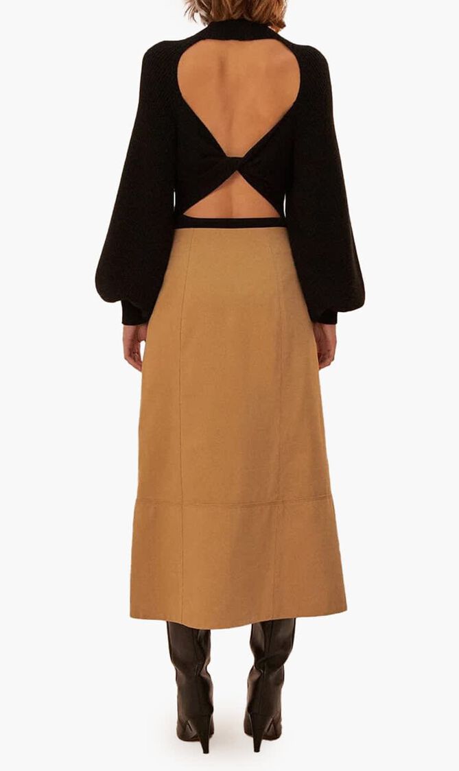 Yoked Midi Skirt