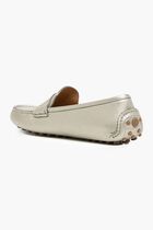 Debossed Pebbled Leather Loafers