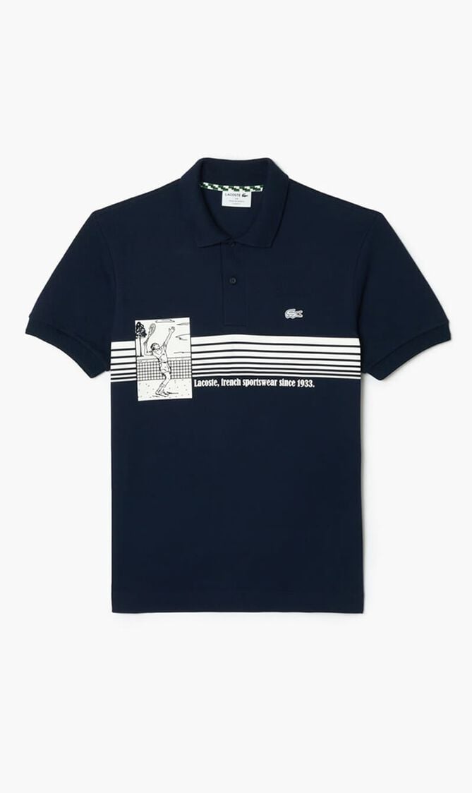 French Made Original L.12.12 Print Polo Shirt