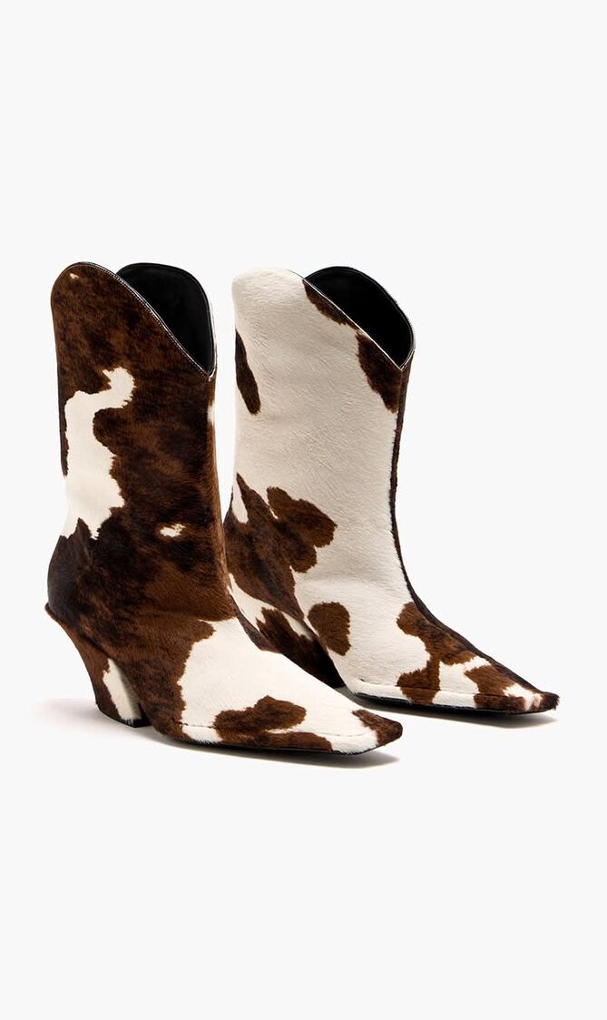 Pony hair ankle boots