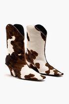Pony hair ankle boots