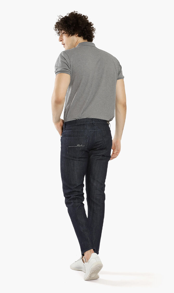 بنطال جينز بحافة مطوية