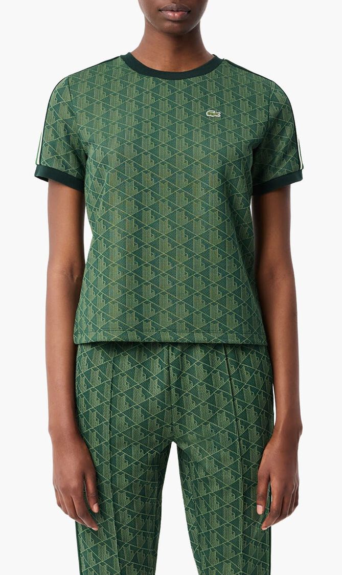 Slim Fit Monogram Jacquard T Shirt