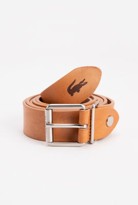 Engraved Rolling Tongue Buckle Matte Leather Belt