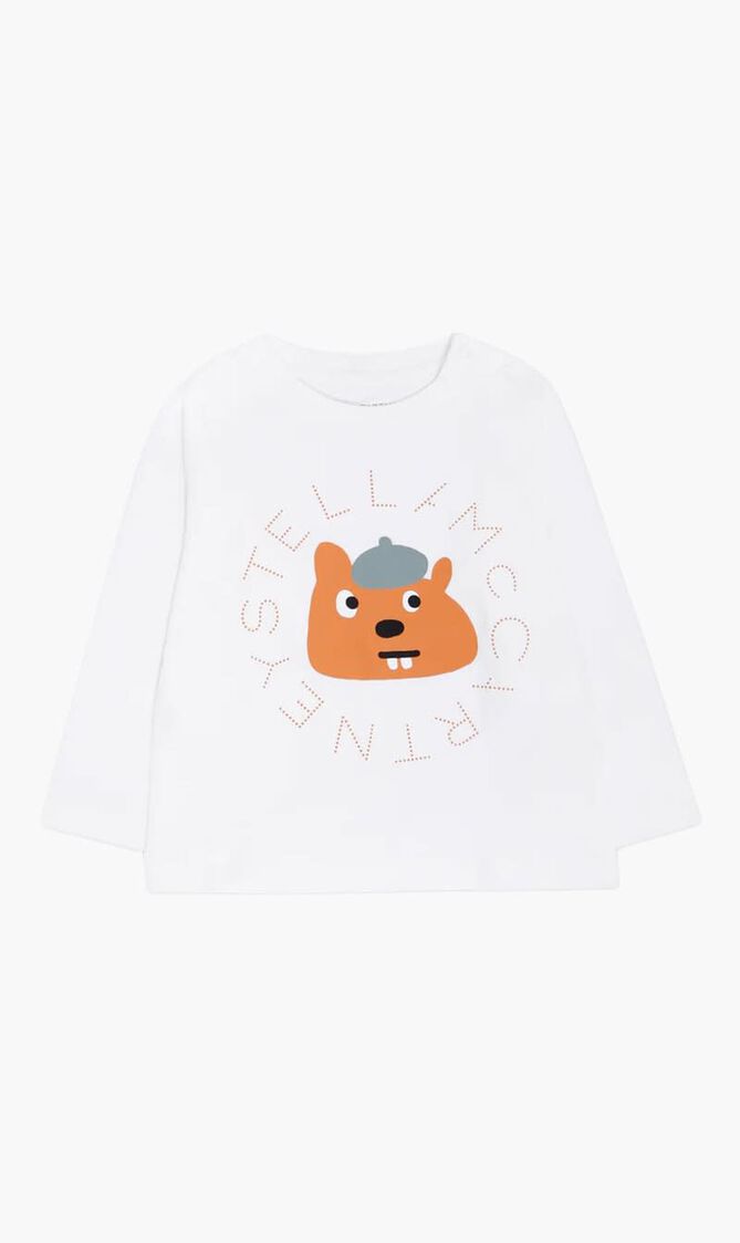 Graphic-Print Long-Sleeve Top