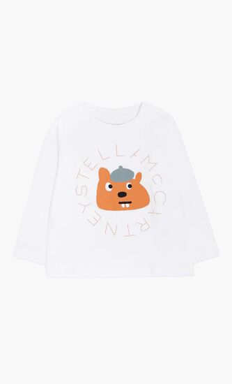 Graphic-Print Long-Sleeve Top
