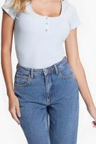 Karlee Jewel Button Henley T-shirt