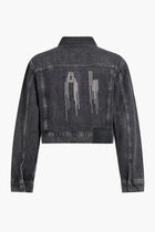 EMBELLISHED LOGO DENIM JACKET