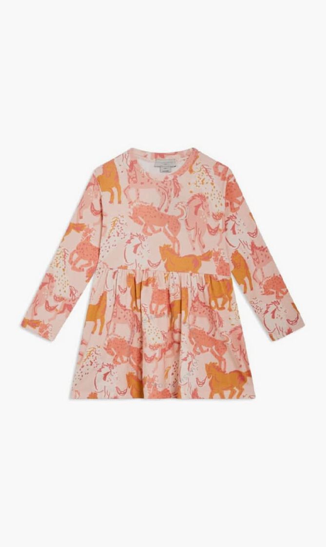 Long Sleeve Horse Print Dress