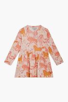 Long Sleeve Horse Print Dress