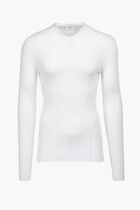 WOOL RIB LONG SLEEVES V-NECK