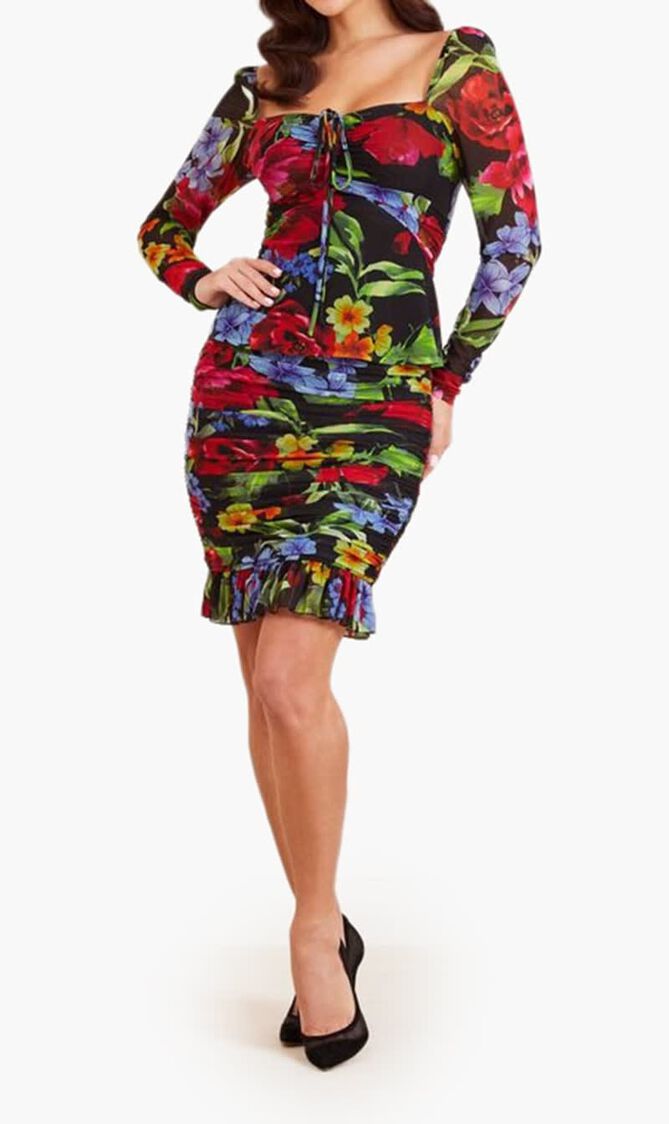 BOLDLY BLOOMING GATHERED SKIRT