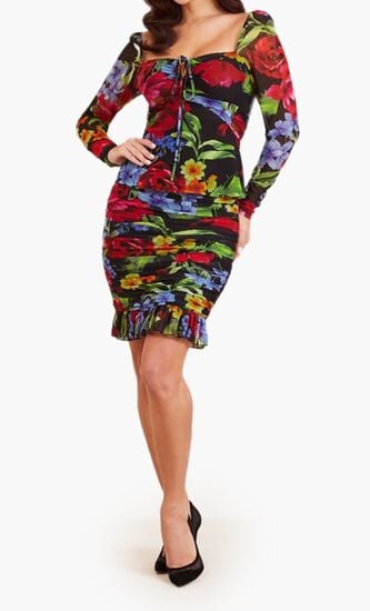 BOLDLY BLOOMING GATHERED SKIRT