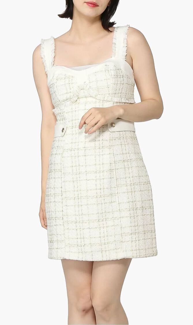 Clarissa Metallic Tweed Dress