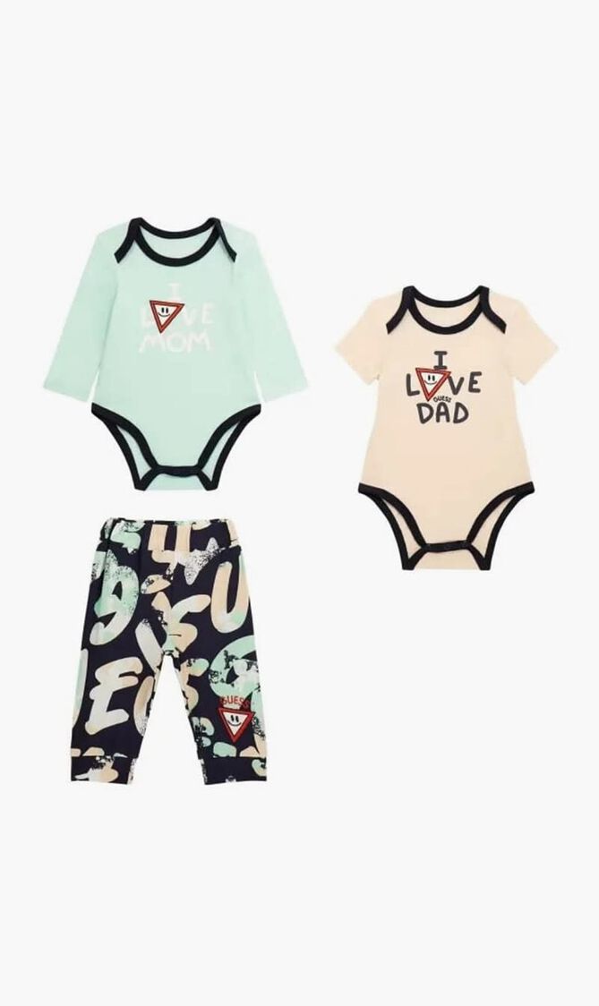 Bodysuit and Printed Pants 3 Piece Set