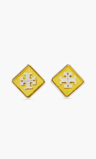LOGO RESIN STUD EARRING