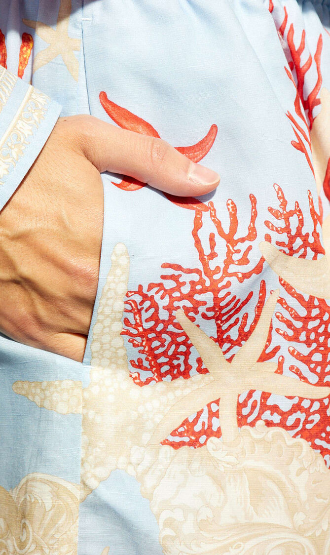 Canvas Blend Linen Shorts