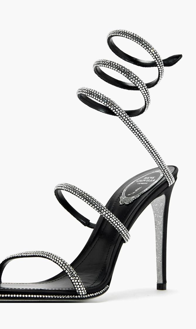 FLORIANE - BLACK SATIN-LACECRYSTAL STRASS