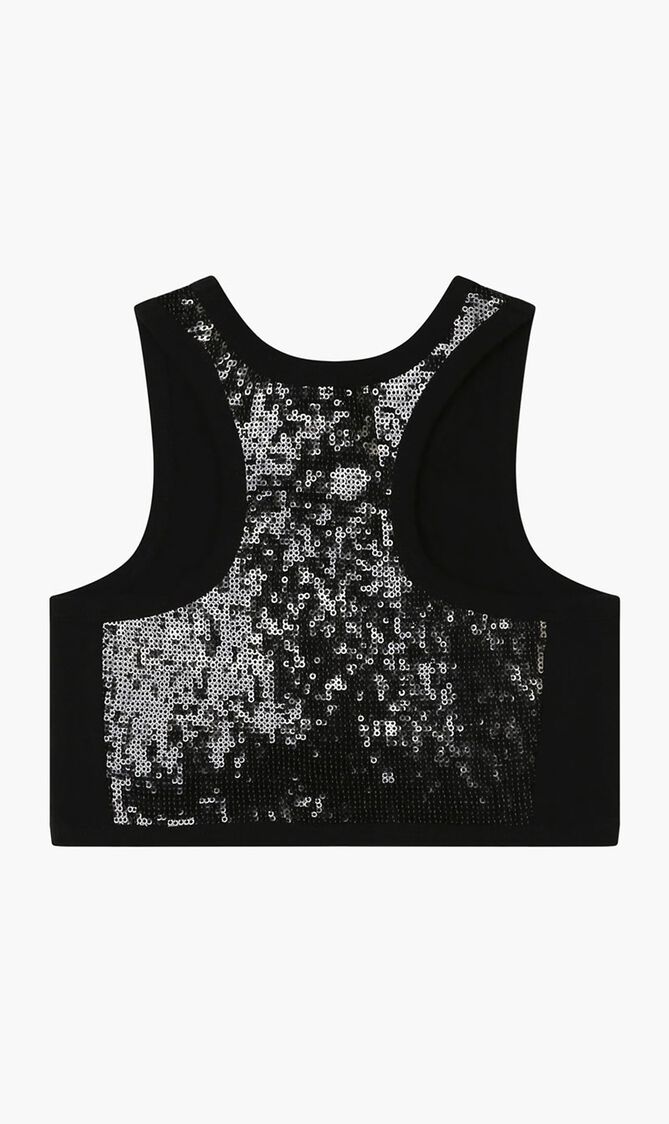 Sequin Embellished Sleeveless Top