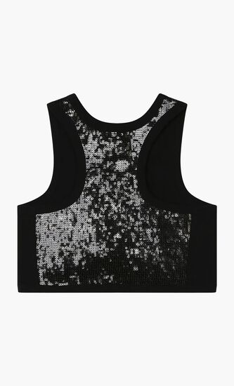 Sequin Embellished Sleeveless Top