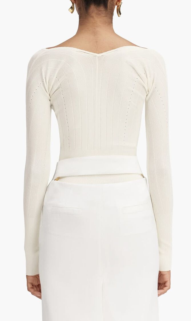 Long Sleeve Scalloped Top