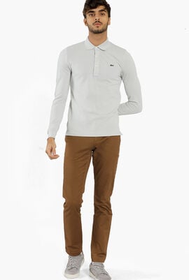 Stretch Slim Fit Long Sleeve Polo Shirt