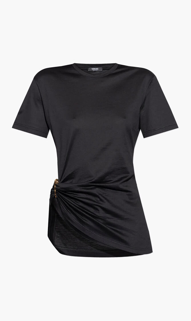 T SHIRT VERSACE LOGO SILK YD COTTON MIX JERSEY