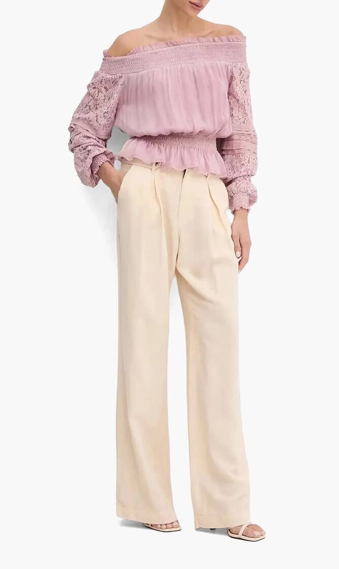 SHAYE WIDE LEG TROUS