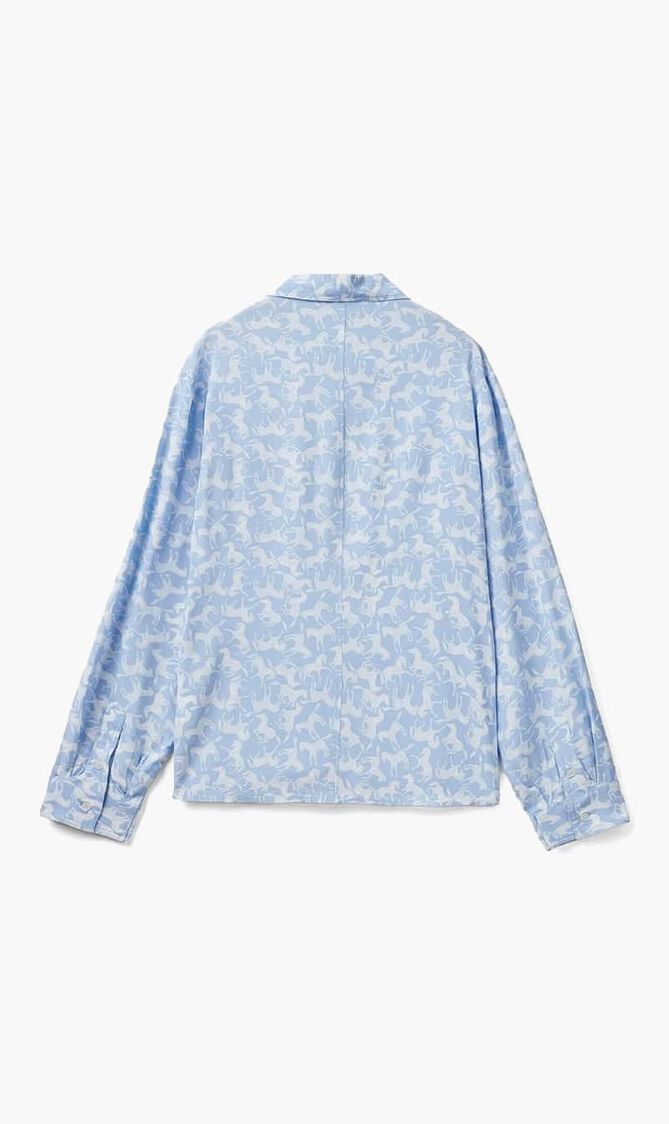 Horse Print Long Sleeve Fluid Shirt