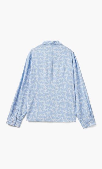 Horse Print Long Sleeve Fluid Shirt