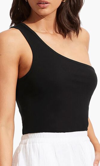 One Shoulder Jersey Tank Top