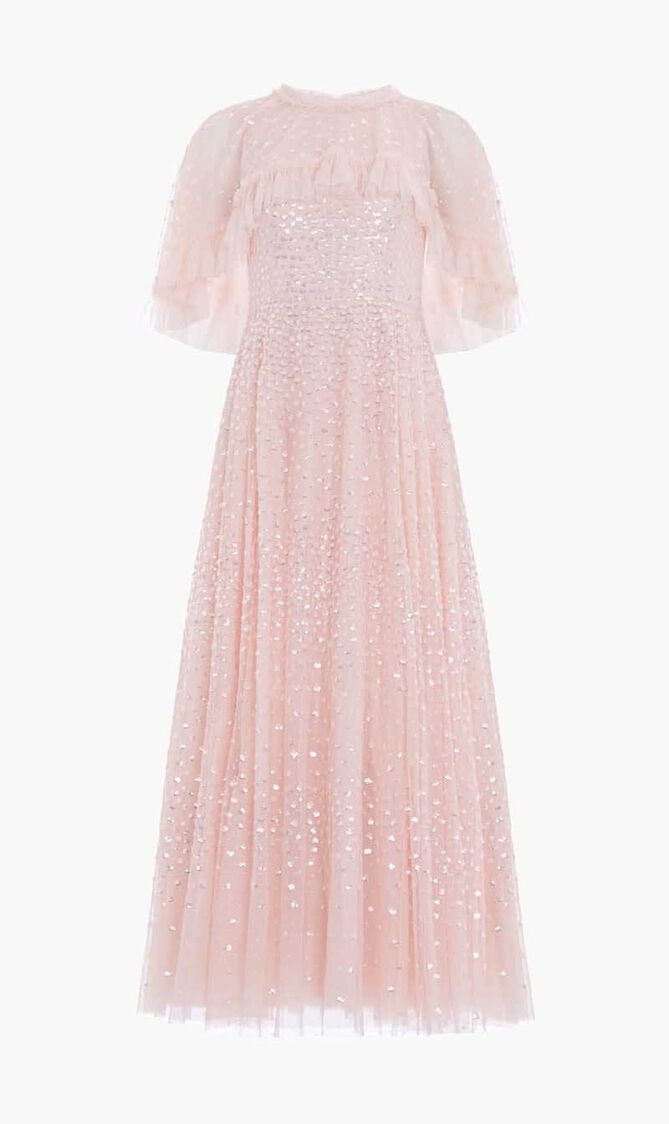 Scatter Dot Short Cape Ankle Gown
