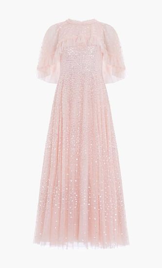 Scatter Dot Short Cape Ankle Gown
