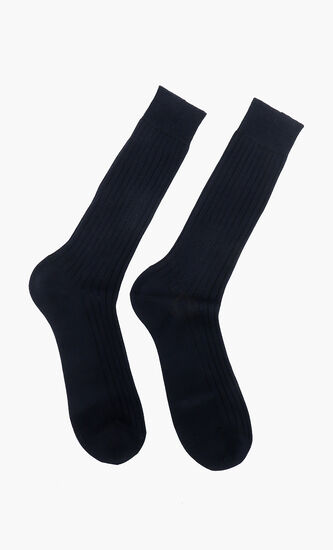 Ribbed Cotton High Socks