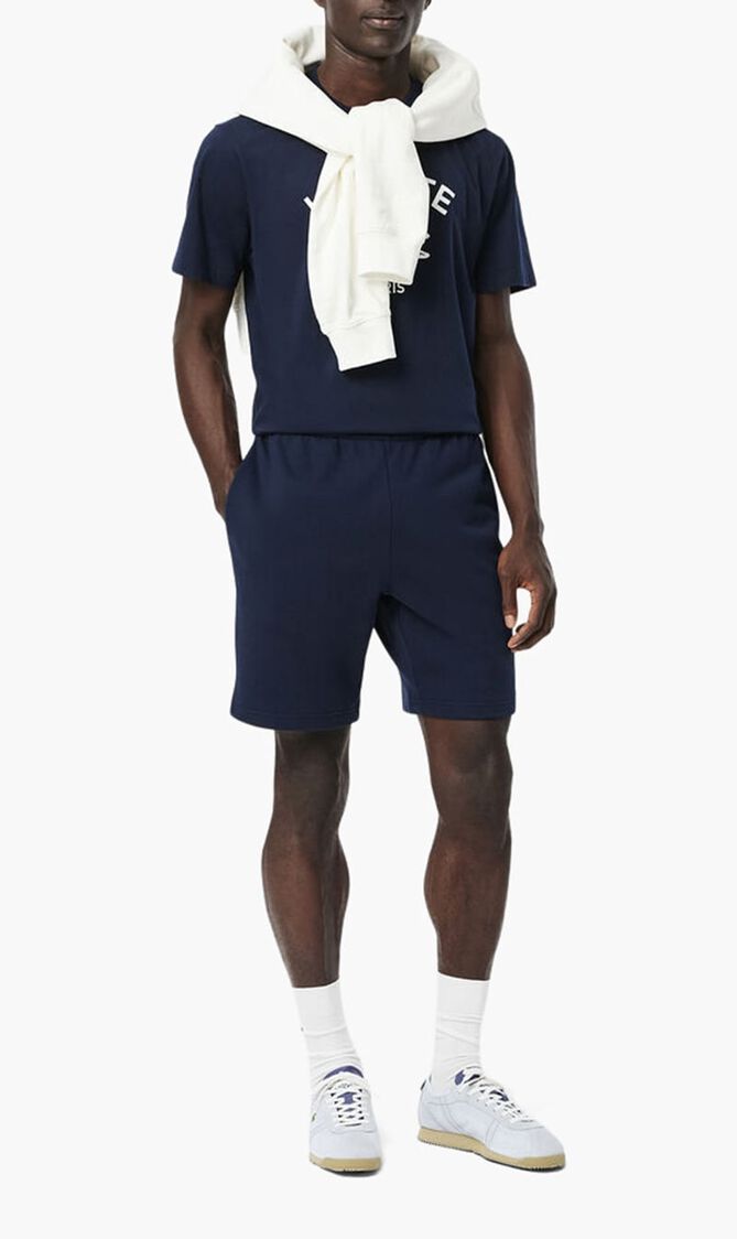 Printed Cotton Fleece Shorts