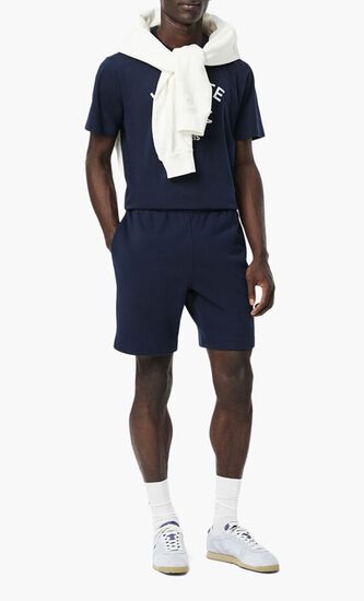 Printed Cotton Fleece Shorts