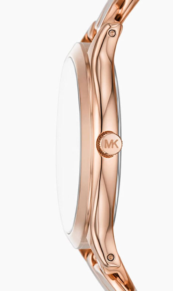 Slim Runway Rose Gold-Tone Curb-Link Watch