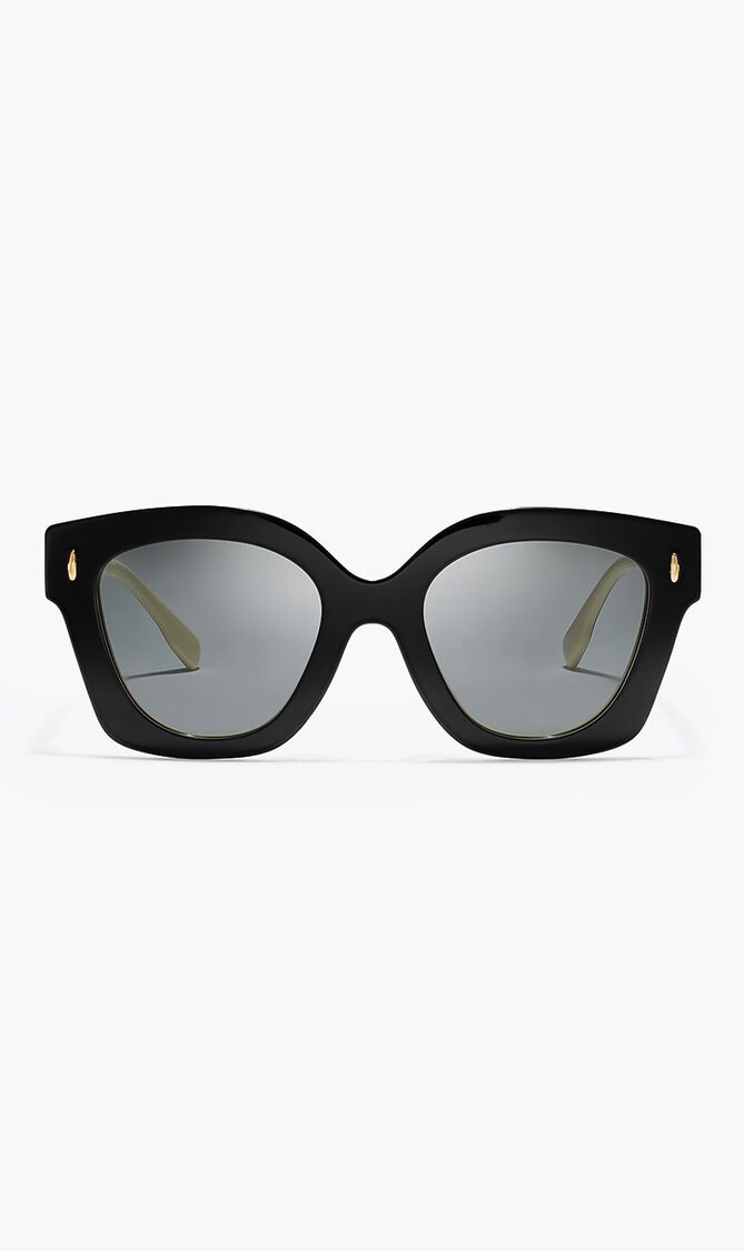 BLACK/IVORY FRAME WITH DARK GREY LENS 49