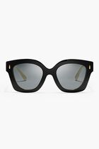 BLACK/IVORY FRAME WITH DARK GREY LENS 49