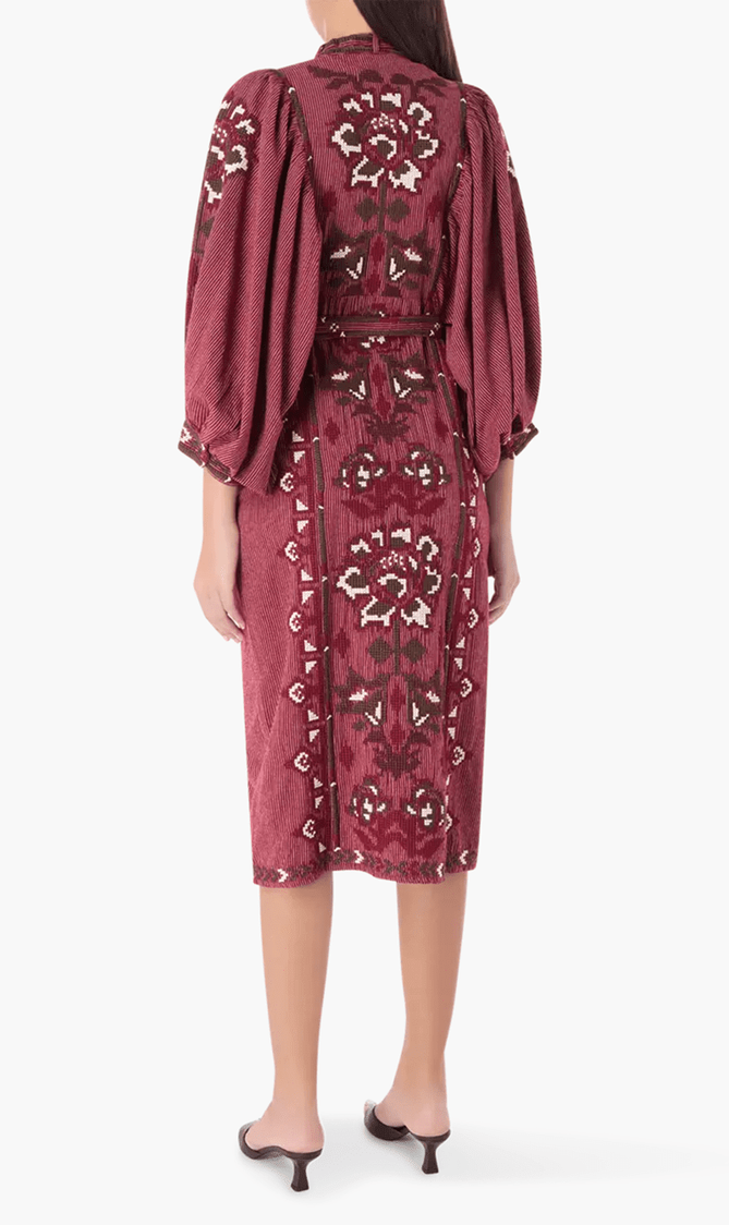 Cross Stitch Embroidered Midi Dress