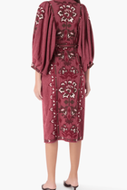 Cross Stitch Embroidered Midi Dress